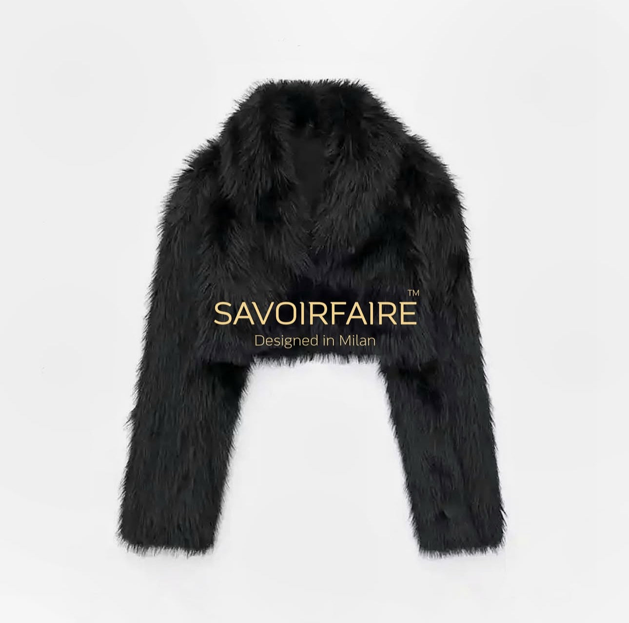 La Pelosa Schwarze Bomber-Crop-Jacke