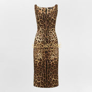 Schmales Kleid mit Leopardenmuster